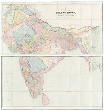(INDIA.) J.[ohn] and C.[harles] Walker. A Newly Constructed and Improved Map of India,